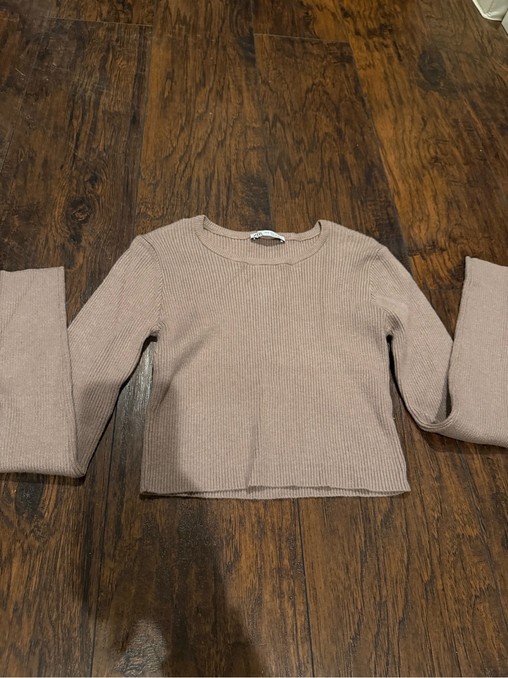 Zara Crewneck Ribbed Top